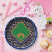 Honkbalstadion van boven papieren bordje (Feest)