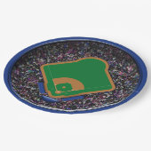 Honkbalstadion van boven papieren bordje (Gekanteld)