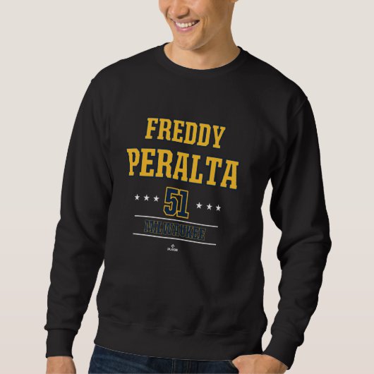 Honkbalster Freddy Peralta Milwaukee MLBPA Trui (Voorkant)