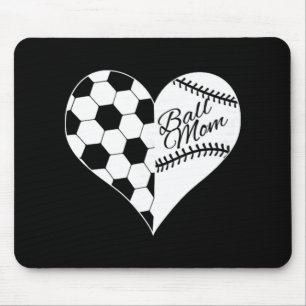 Honkbalstiks Voetbal Patroon Hart Bal Moeder Muismat