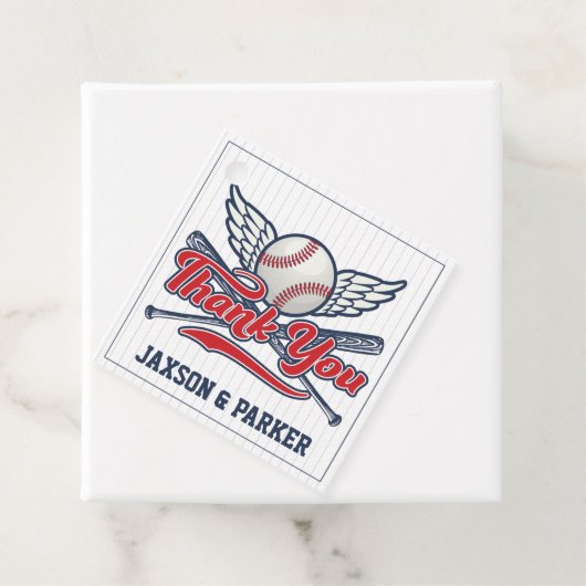 honkbalstrepen All Star Joint Verjaardag Bedankjes Labels (In situ)