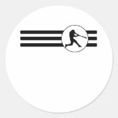 Honkbalstrepen Ronde Sticker (Voorkant)