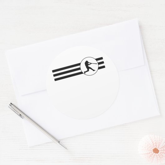 Honkbalstrepen Ronde Sticker (Envelop)