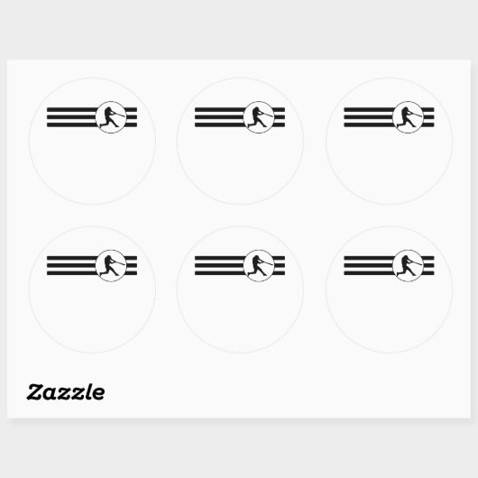 Honkbalstrepen Ronde Sticker (Vel)