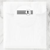 Honkbalstrepen Ronde Sticker (Tas)