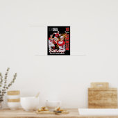 Honkbalteam aangepaste foto seniorenavond rood poster (Keuken)