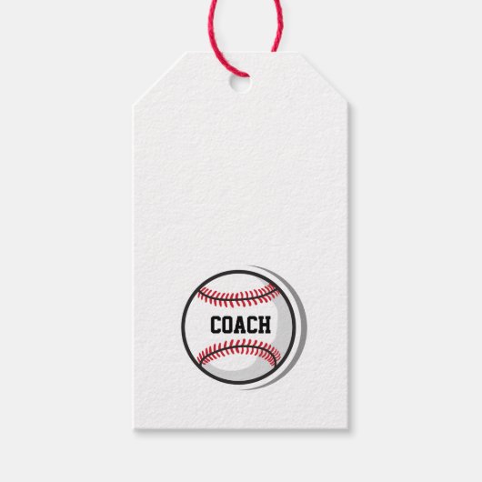 Honkbalteam COACH Wit Rood Zwart Cadeaulabel (Voorkant)