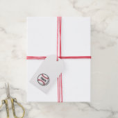 Honkbalteam COACH Wit Rood Zwart Cadeaulabel (Met Touw)