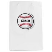 Honkbalteam COACH Wit Rood Zwart Medium Cadeauzakje (Voorkant)