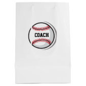 Honkbalteam COACH Wit Rood Zwart Medium Cadeauzakje (Achterkant)
