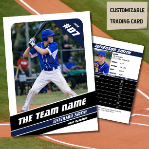 Honkbalteam Ruilkaart Cadeau Blauw Wit Contactkaartje