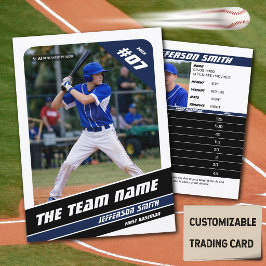 Honkbalteam Ruilkaart Cadeau Blauw Wit Contactkaartje
