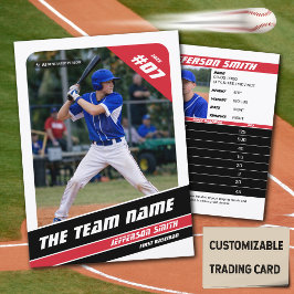 Honkbalteam Ruilkaart Cadeau Rood Wit Contactkaartje