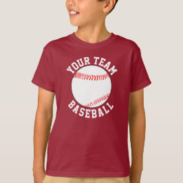 Honkbalteamnaam, speler en rugnummer sportsshirt t-shirt