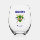 Honkbalteamspeler Sports Lounge Drinkware Wijnglas Zonder Voet (Achterkant)