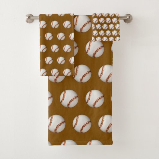 Honkbalthema Bruin Bad Handdoek (Insitu)