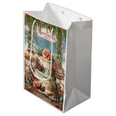 Honkbalthema Kerstmis in Bakkerij Medium Cadeauzakje (Voorkant Gekanteld)