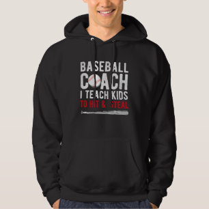 Honkbaltrainer I Leer Kinderen om te Slaan & Stele Hoodie