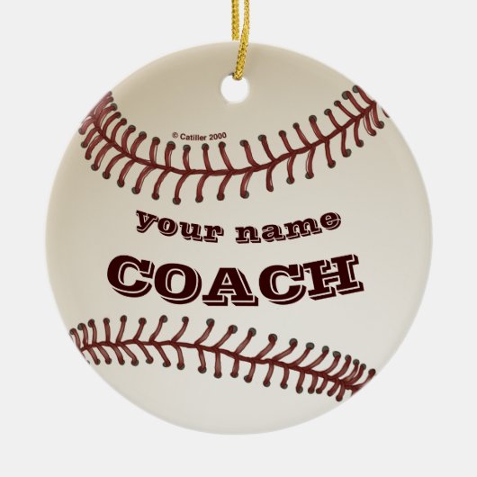 Honkbaltrainer Keramisch Ornament (Voorkant)