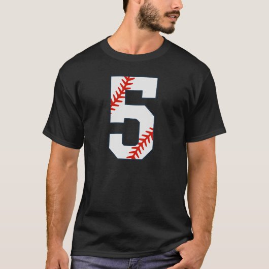 Honkbaltrui Nummer 5 T-shirt (Voorkant)