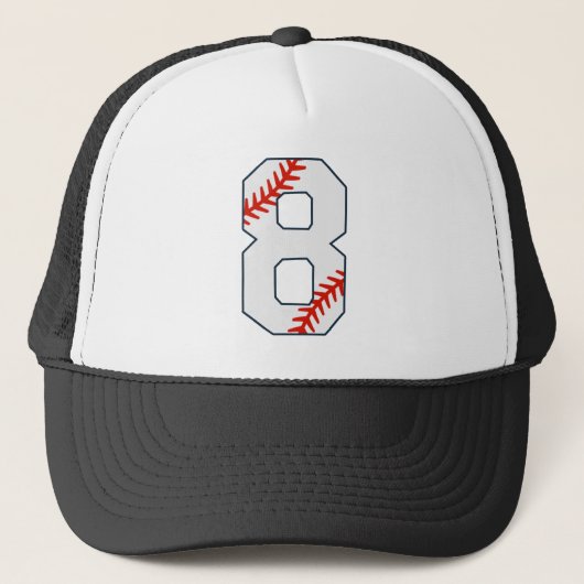 Honkbaltrui Nummer 8 Trucker Pet (Voorkant)