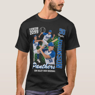 Honkbaltsteam aangepaste foto seniorenavond t-shirt