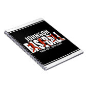 Honkbaltteam ADD NAAM Kampioen Game Speler Notitieboek (Rechterzijde)