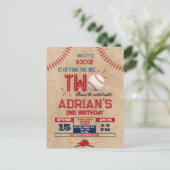 Honkbaltweede verjaardag jongen briefkaart (Staand voorkant)