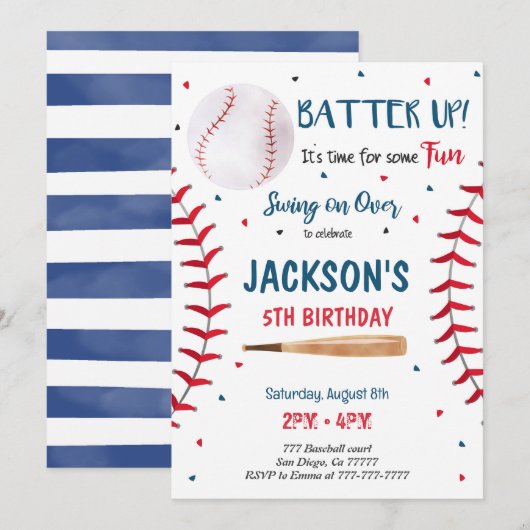 Honkbaluitnodiging Kaart (Voorkant / Achterkant)