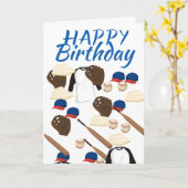 Honkbaluitrusting verjaardagskaart kaart (Gele Bloem)