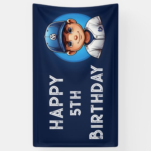 honkbalverjaardagsbanner spandoek (Verticaal)