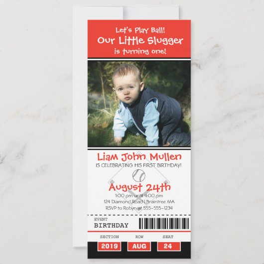 honkbalverjaardagskaart kaart (Voorkant)