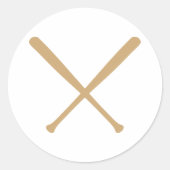 honkbalvleermuizen doorkruist ronde sticker (Voorkant)