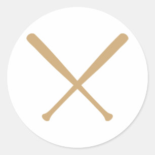 honkbalvleermuizen doorkruist ronde sticker