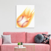 honkbalvuur canvas afdruk (Insitu (Woonkamer))