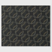 honkbalzwart cadeaupapier (Vlak)