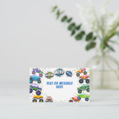 Honkbeep-vroom-monstervrachtwagen - jarig informatiekaartje (Staand voorkant)