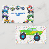 Honkbeep-vroom-monstervrachtwagen - jarig informatiekaartje (Voorkant / Achterkant)