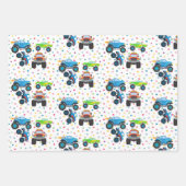 Honkbeep-vroom-monstervrachtwagen - jarig inpakpapier vel (Voorkant 3)