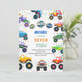 Honkbeep-vroom-monstervrachtwagen - jarig kaart (Staand voorkant)
