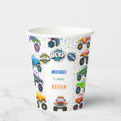 Honkbeep-vroom-monstervrachtwagen - jarig papieren bekers (Voorkant)