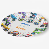 Honkbeep-vroom-monstervrachtwagen - jarig papieren bordje (Gekanteld)