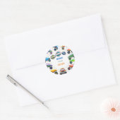 Honkbeep-vroom-monstervrachtwagen - jarig ronde sticker (Envelop)