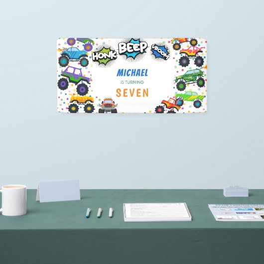 Honkbeep-vroom-monstervrachtwagen - jarig spandoek (Beurs)