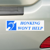 HONKEN HELPT NIET BUMPERSTICKER (Op auto)