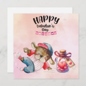 Honkenbal voor Valentijnsdag met harten Feestdagenkaart (Voorkant / Achterkant)