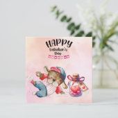 Honkenbal voor Valentijnsdag met harten Feestdagenkaart (Staand voorkant)