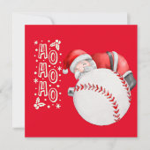 Honkerd Vrolijk Kerstmis met Kerstman op rood   Kaart (Voorkant)