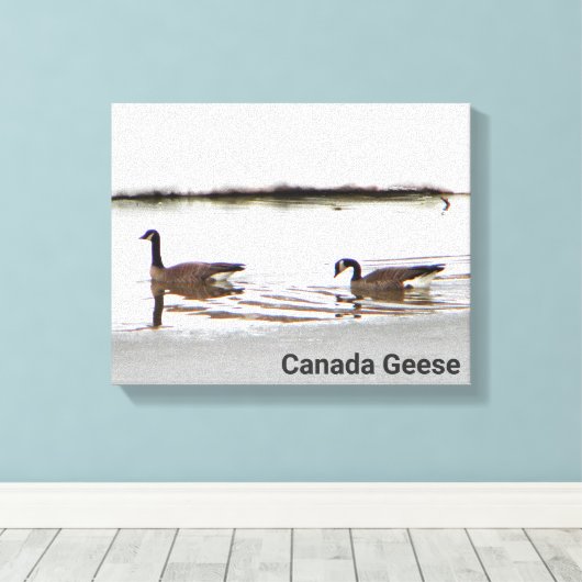 Honkers - Canada Gese Canvas Afdruk (Insitu (Houten vloer))