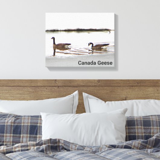 Honkers - Canada Gese Canvas Afdruk (Insitu (Slaapkamer))